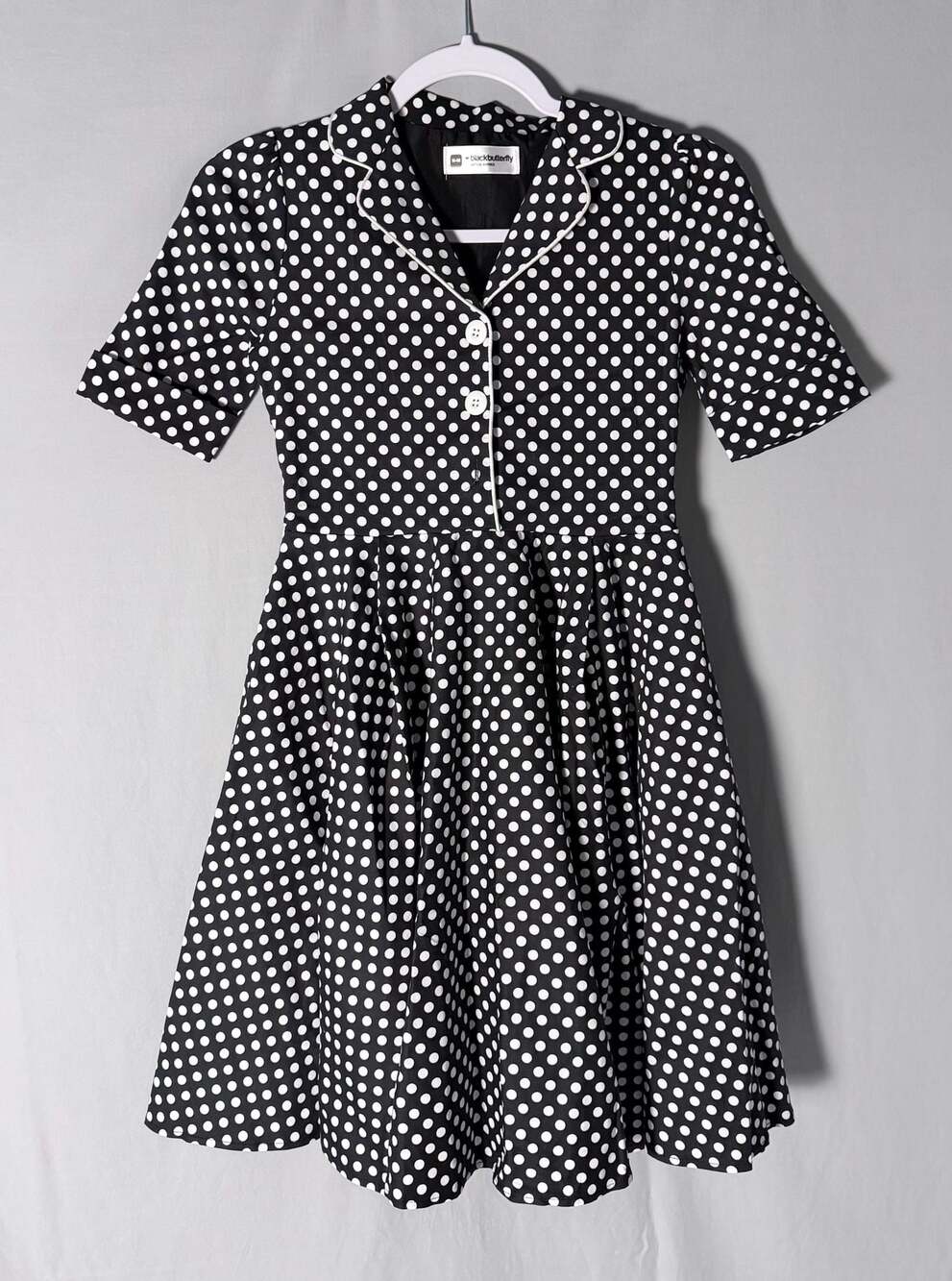 BlackButterfly Vintage Inspired Polka Dot Dress Size 11-12 50s Costume